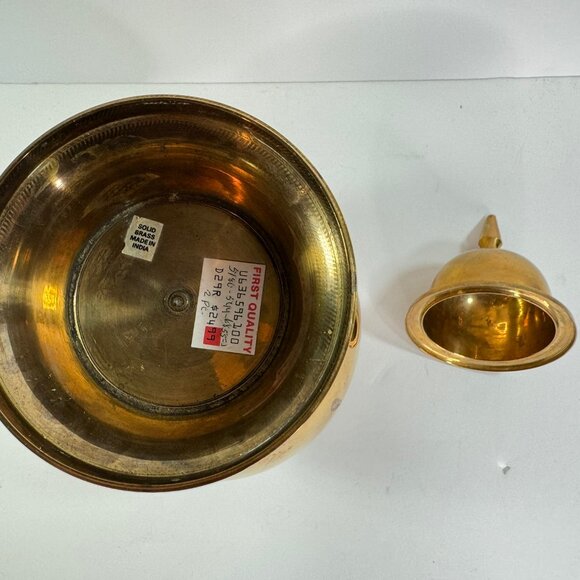 vintage tall large brass urn shaped container with lid 14" tall - Picture 6 of 7